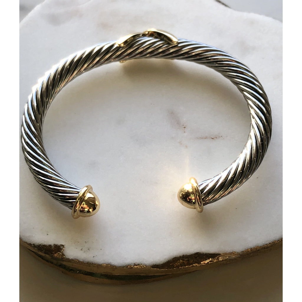 Gold X Cable Bracelet