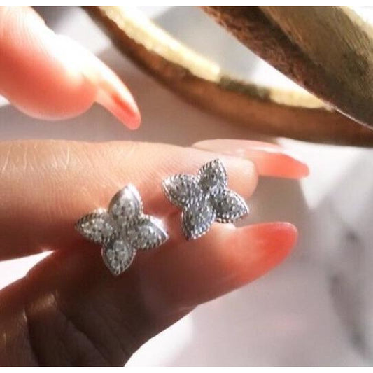 Crystal Clover Studs