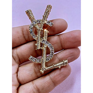 Y Yes Crystal Brooch