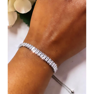 Silver Crystal Baguette Bracelet