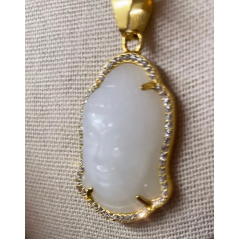 Crystal Quartz Buddha Necklace
